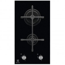 Варильна поверхня Electrolux газова на склі, 30см, чавун, Доміно, чорний