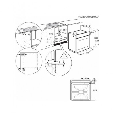 Духова шафа Electrolux електрична, 72л, A+, дисплей, конвекція, піроліз, телескопічні напрямні, чорний