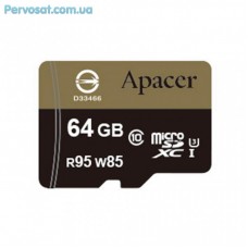 Карта пам'яті Apacer 64GB microSDXC UHS-I (95/85) U3 Class10 w/0 Adapter RP (AP64GMCSX10U4-R) Карта пам'яті Apacer 64GB microSDXC UHS-I (95/85) U3 Class10 w/0 Adapter RP (AP64GMCSX10U4-R)