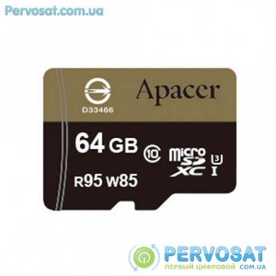 Карта памяти Apacer 64GB microSDXC UHS-I (95/85) U3 Class10 w/0 Adapter RP (AP64GMCSX10U4-R)