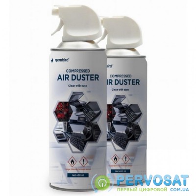Чистящий сжатый воздух spray duster 400ml GEMBIRD (CK-CAD-FL400-01)