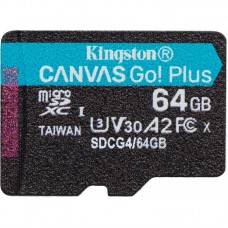 Карта пам'яті Kingston microSD   64GB C10 UHS-I U3 A2 V30 R200MB/s