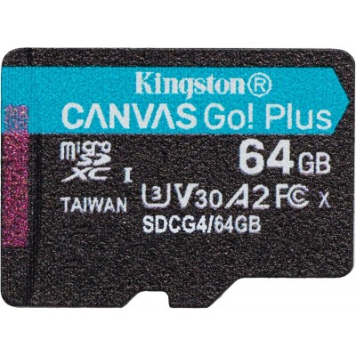 Карта пам'яті Kingston microSD   64GB C10 UHS-I U3 A2 V30 R200MB/s