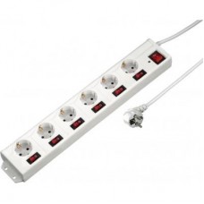 Мережевий фільтр живлення HAMA 6 розеток, white (00137239) Мережевий фільтр живлення HAMA 6 розеток, white (00137239)