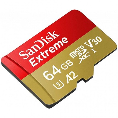 Карта памяти SANDISK 64GB microSDHC class 10 UHS-I A2 V30 Extreme (SDSQXA2-064G-GN6GN)