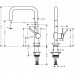 Змішувач для кухні Hansgrohe Talis M54, довж.виливу - 216мм, поворотний, 1важіль, KMU220, сталь