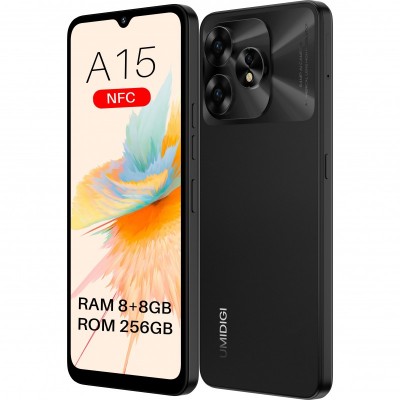 Смартфон UMIDIGI A15 (MP33) 6.7&quot; 8/256ГБ, 2SIM, 5000мА·год, чорний