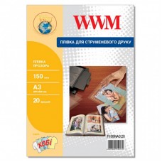Плівка для друку WWM A3, 150мкм, 20л, for inkjet, transparent (F150INA3.20) Плівка для друку WWM A3, 150мкм, 20л, for inkjet, transparent (F150INA3.20)