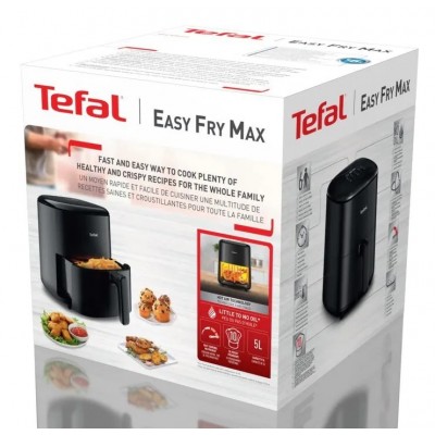 Мультипіч Tefal Easy Fry Max, 1500Вт, чаша-5л, сенсорне керув., 10 програм, пластик, чорний