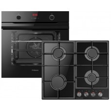 Комплект Hansa (духовка електрична + поверхня газ на склі), чорний
