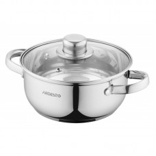 Каструля Ardesto Gemini Gourmet Aosta, скляна кришка, 1.8 л, нержавіюча сталь Каструля Ardesto Gemini Gourmet Aosta, скляна кришка, 1.8 л, нержавіюча сталь