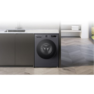 Пральна машина LG фронтальна, 7кг, 1200, A, 44см, дисплей, пара, інвертор, чорний