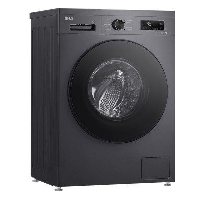 Пральна машина LG фронтальна, 7кг, 1200, A, 44см, дисплей, пара, інвертор, чорний