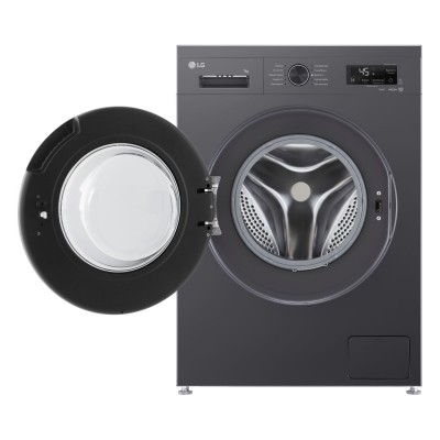 Пральна машина LG фронтальна, 7кг, 1200, A, 44см, дисплей, пара, інвертор, чорний