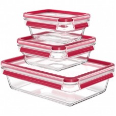 Набір контейнерів Tefal Master Seal, 3шт, жаростійке скло, прозорий Набір контейнерів Tefal Master Seal, 3шт, жаростійке скло, прозорий