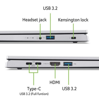 Ноутбук Acer Aspire Go AG15-21P 15.6" FHD IPS, AMD R3-7320U, 16GB, F512GB, UMA, Lin, сріблястий