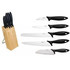 Набір ножів Fiskars Essential в дерев'яному блоці, 5 шт