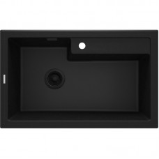 Мийка кухонная Deante Eridan, граніт, прямокутник, без крила, 800х500х214мм, чаша - 1, врізна, графіт металік