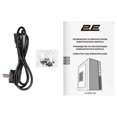Корпус 2E TeamX TMX03 з БЖ 2E ATX500W, 2xUSB3.0, 1x80мм, VGA 220мм, mATX, чорний
