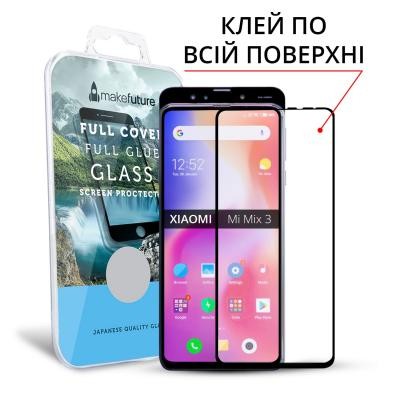 Стекло защитное MakeFuture для Xiaomi Mi Mix 3 Black Full Cover Full Glue (MGFCFG-XMM3)