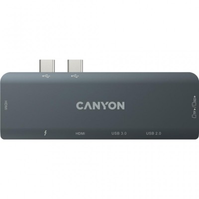 Концентратор Canyon 1*Type C PD100W+2*HDMI+1*USB3.0+1*USB2.0+1*SD+1*TF (CNS-TDS05B)