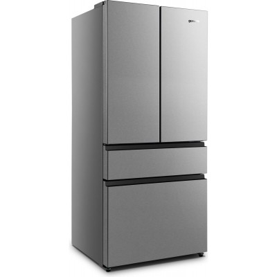 Холодильник SBS Gorenje NRM8181UX, франц.дверцята, 182x80x71см, 2 дв., Х- 299л, М- 122л, A+, NF,  Інвертор, Дисплей, Сірий