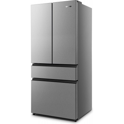 Холодильник SBS Gorenje NRM8181UX, франц.дверцята, 182x80x71см, 2 дв., Х- 299л, М- 122л, A+, NF,  Інвертор, Дисплей, Сірий