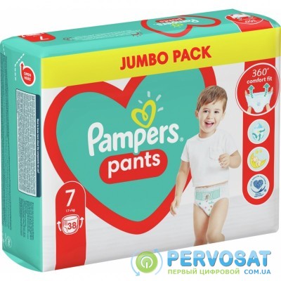 Подгузник Pampers трусики Pants Giant Plus Размер 7 (17+ кг) 38 шт. (8006540069387)