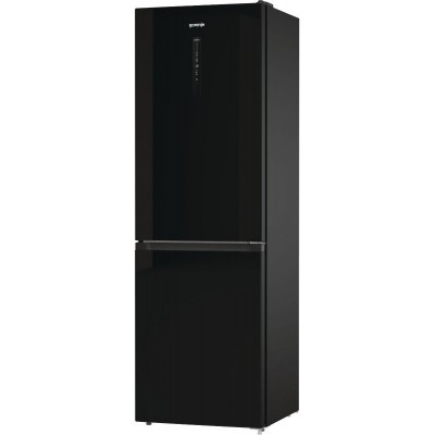 Холодильник з нижн. мороз. камерою Gorenje, 185х60х60см, 2 двері, 204(96)л, А++, NoFrost+ , LED дисплей, Зона св-ті, чорний