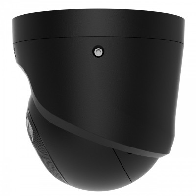 IP-Камера дротова Ajax TurretCam HL black, 8мп, 4мм, гібридне підсвічування IR 50м, білий Led 50м, Poe, True WDR, IP 65, ІЧ 50м, аудіо, 75° до 85°, купольна, чорна