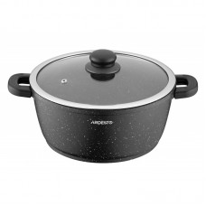 Каструля зі скляною кришкою Ardesto Gemini Anzio, 4.4л, алюміній, чорний Каструля зі скляною кришкою Ardesto Gemini Anzio, 4.4л, алюміній, чорний