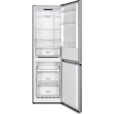 Холодильник Gorenje з нижн. мороз. камерою, 185х60х60см, 2 дв., Х- 207л, М- 97л, A+, NoFrost Plus, Fresh zone, Диспл, сірий