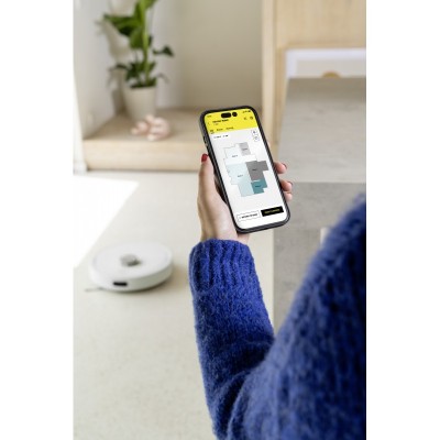 Робот-пилосос karcher RVC 3, h=0.97см, вологе прибирання, конт пил -0.24л, вода -0.28л, автон. робота до 130хв, Bluetooth, білий