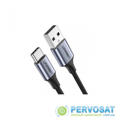 Дата кабель USB 2.0 AM to Type-C 1.5m US176 Both Angled 3A (Black) Ugreen (60783)