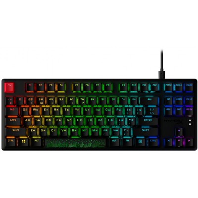 Клавіатура механічна HyperX Alloy Origins Core PBT, 87key, Red, USB-A, ENG/UA, RGB, чорний
