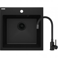 Набір для кухні Deante Evora, гранітна мийка ZQJ_X103 + зміш. BOC_X72M, чорний Набір для кухні Deante Evora, гранітна мийка ZQJ_X103 + зміш. BOC_X72M, чорний