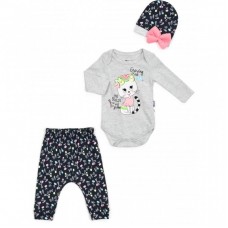 Боді Miniworld зі штанцями і шапочкойс котиком (15085-74G-gray) Боді Miniworld зі штанцями і шапочкойс котиком (15085-74G-gray)