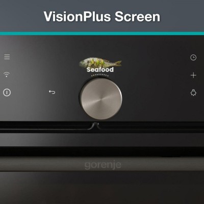 Духова шафа Gorenje електрична, 77л, A+, Wi-Fi, пароварка, дисплей, конвекція, готув. на різн рівнях, чорний