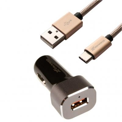 Зарядное устройство Grand-X 12-24V, Quick Charge QС3.0, + cable USB -> Type C, Cu, 3A, 1 (CH-27TC)