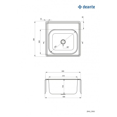 Мийка кухонна Deante Techno, нерж.сталь, кадратна, без крила, 380х390х150мм, чаша - 1, накладна, нерж Мийка кухонна Deante Techno, нерж.сталь, кадратна, без крила, 380х390х150мм, чаша - 1, накладна, нерж