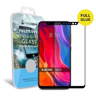 Скло захисне MakeFuture для Xiaomi Mi8 Black Full Cover Full Glue (MGFCFG-XM8B)