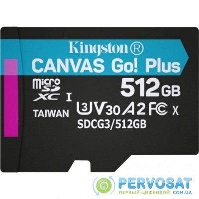 Карта памяти Kingston 512GB microSDXC class 10 UHS-I/U3 Canvas Go Plus (SDCG3/512GBSP)