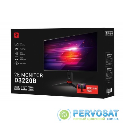 Монiтор LCD 31.5&quot; 2E D3220B D-Sub, DVI, HDMI, DP, MM, IPS, 2560x1440, FreeSync, HAS