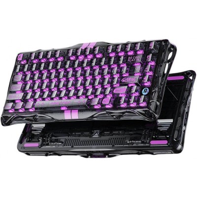 Клавіатура механічна GravaStar Mercury V75 Lite 80keys, Magnetic Blackcore, USB-A, RGB, Transparent Black