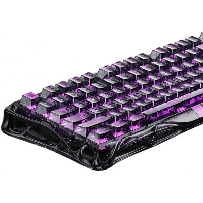 Клавіатура механічна GravaStar Mercury V75 Lite 80keys, Magnetic Blackcore, USB-A, RGB, Transparent Black