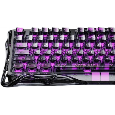 Клавіатура механічна GravaStar Mercury V75 Lite 80keys, Magnetic Blackcore, USB-A, RGB, Transparent Black