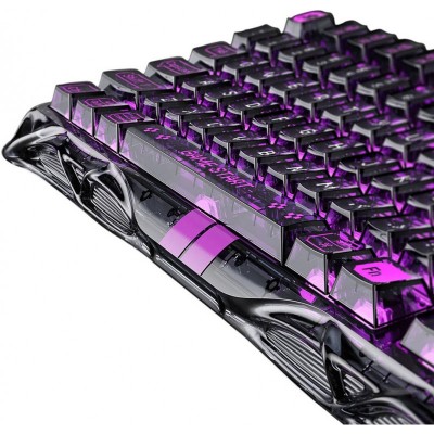Клавіатура механічна GravaStar Mercury V75 Lite 80keys, Magnetic Blackcore, USB-A, RGB, Transparent Black