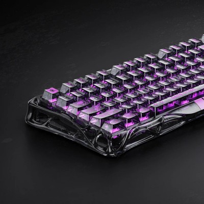 Клавіатура механічна GravaStar Mercury V75 Lite 80keys, Magnetic Blackcore, USB-A, RGB, Transparent Black