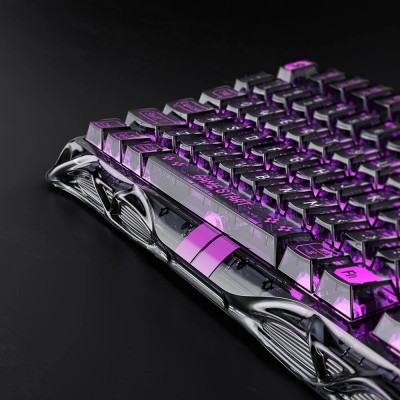 Клавіатура механічна GravaStar Mercury V75 Lite 80keys, Magnetic Blackcore, USB-A, RGB, Transparent Black