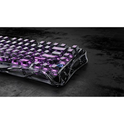 Клавіатура механічна GravaStar Mercury V75 Lite 80keys, Magnetic Blackcore, USB-A, RGB, Transparent Black